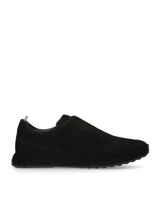 Officine Creative Black Suede Race Sneakers for men