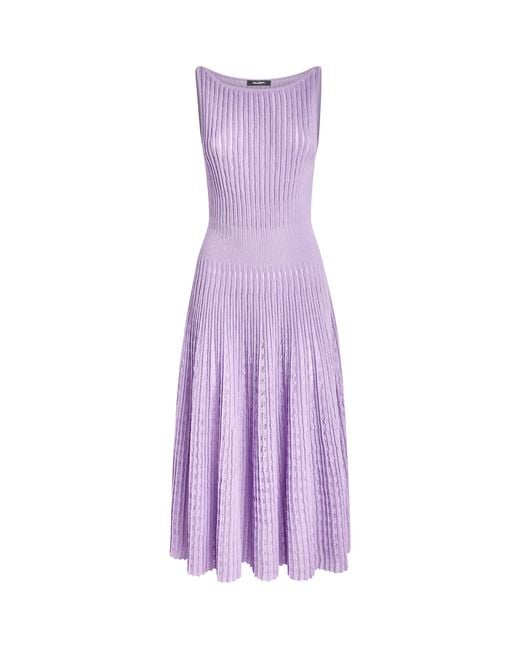 Valentino Purple Knitted Isabela Midi Dress