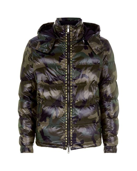 Valentino Green Camo Puffer Jacket for men