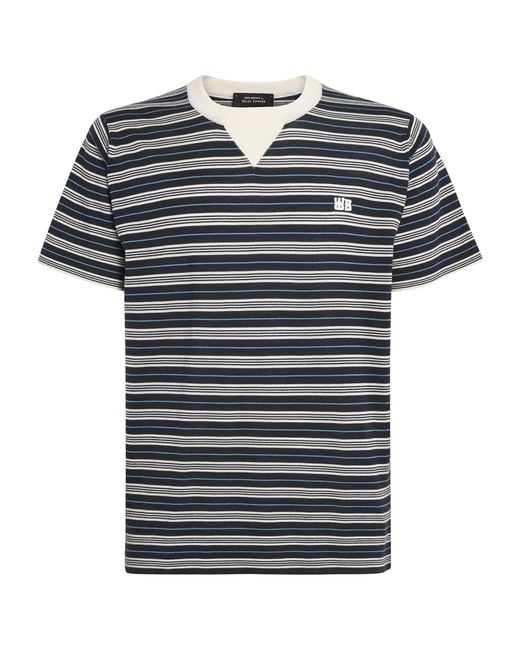 Wales Bonner Blue X John Smedley Wool-Cotton Song Sweater for men
