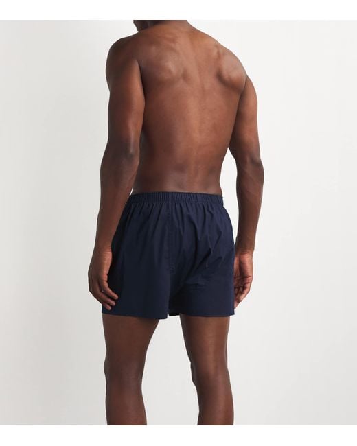 Sunspel Blue Cotton Classic Boxer Shorts for men