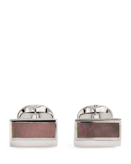 Deakin & Francis Gray Sterling Mother-Of-Pearl Cufflinks for men