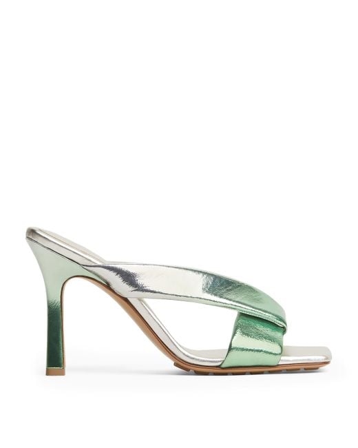 Bottega Veneta Metallic Degradé Leather Riva Mules 90