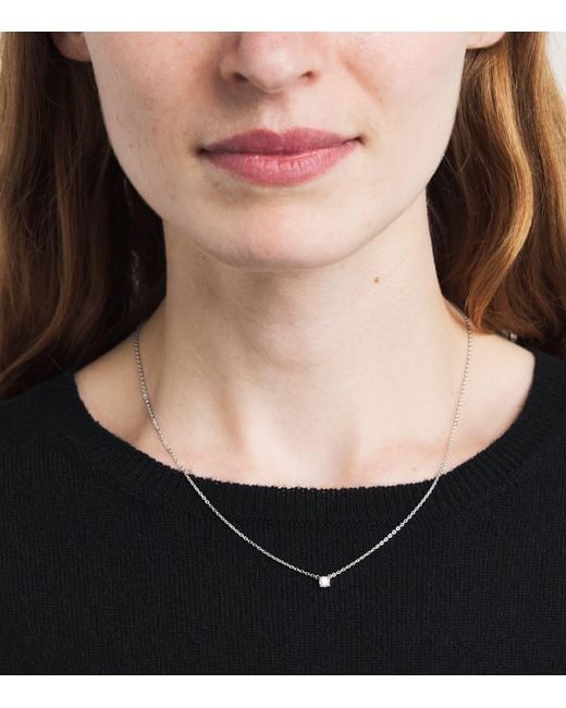 Harrods Metallic And Diamond Pendant Necklace