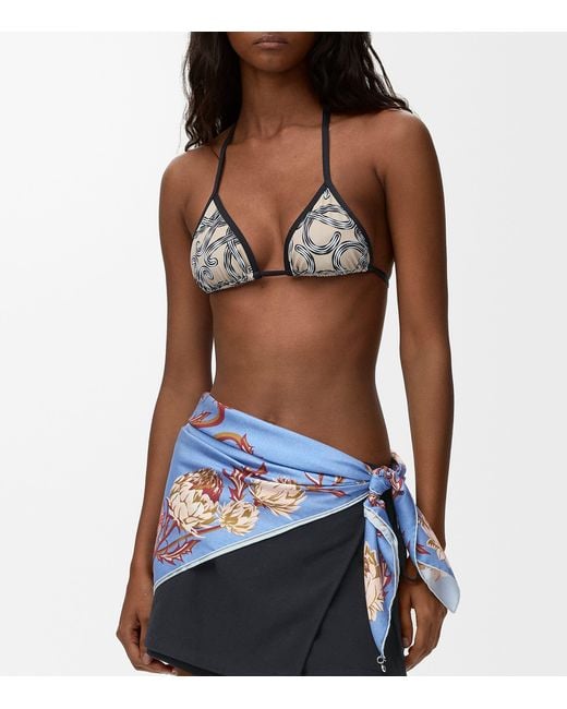 Loewe Blue X Paula's Ibiza Silk Anagram Scarf