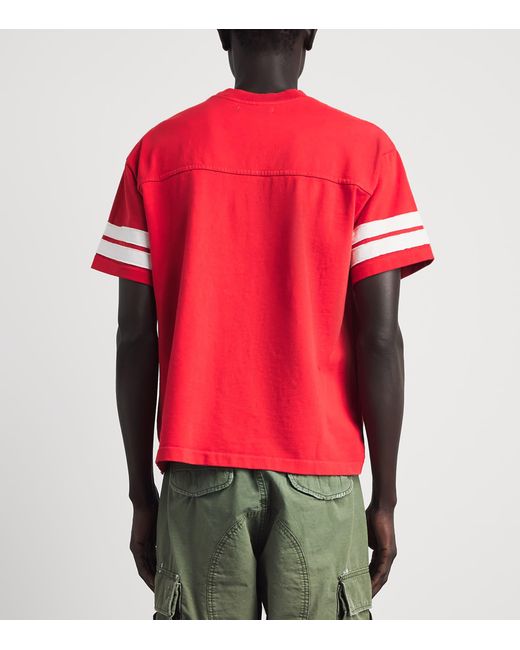CHERRY LA Red Appliqué Football Jersey T-Shirt for men