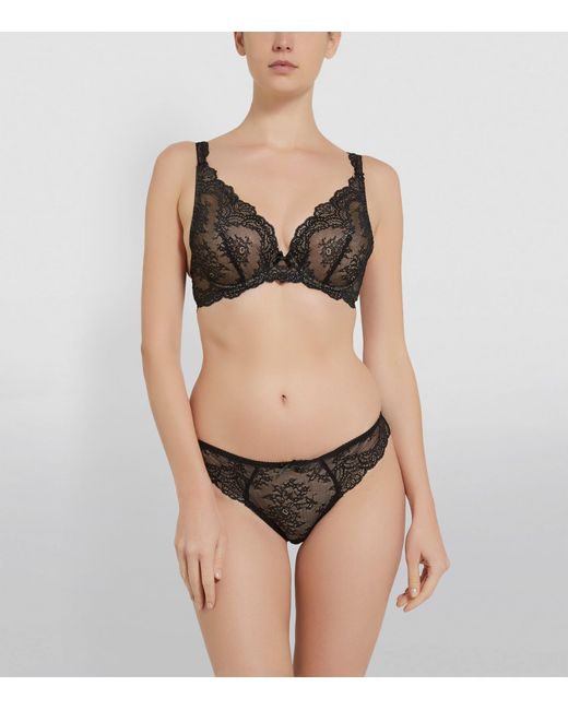 Aubade Gray Lace Brazilian Briefs