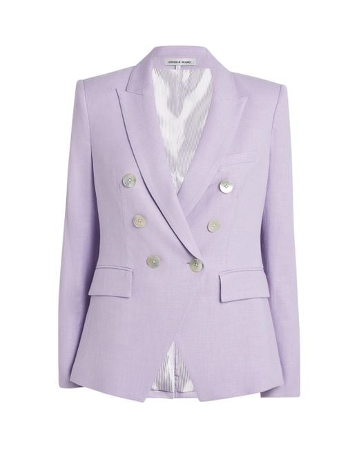 Veronica Beard Purple Double-Breasted Miller Dickey Blazer