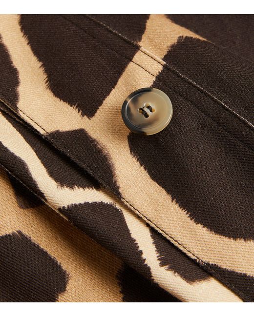 Max Mara Black Cotton-linen Animal Print Jacket