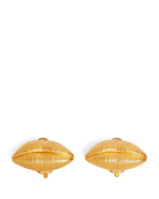 Schiaparelli Yellow Mouth Stud Earrings