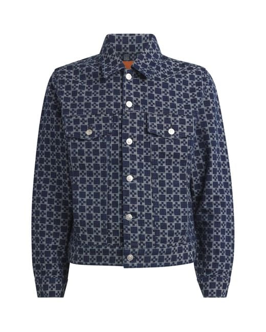 Sandro Blue Jacquard Denim Jacket for men