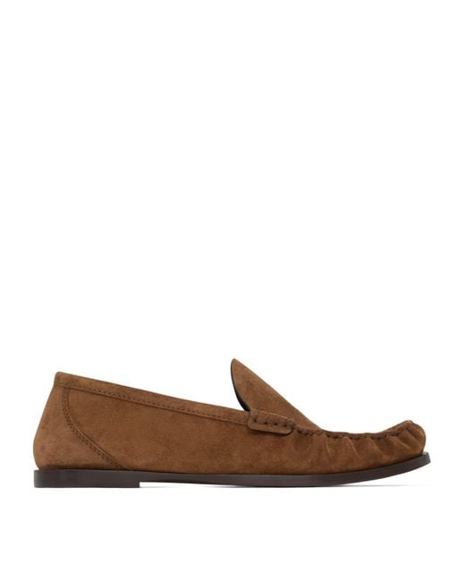 Saint Laurent Brown Suede Laurent Loafers