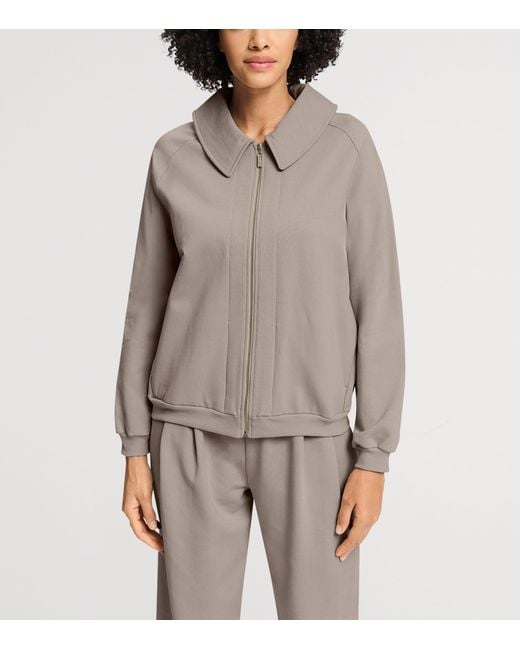 Hanro Gray Cotton Natural Living Cardigan