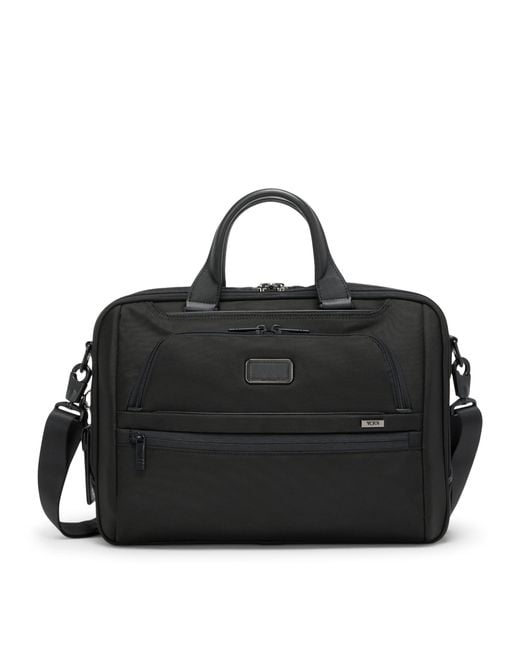 Tumi Black Medium Alpha 4 Briefcase for men