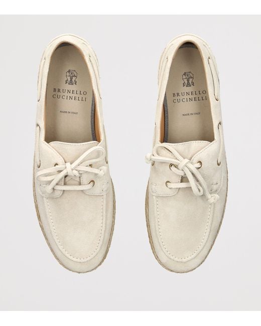 Brunello Cucinelli White Linen Penny Loafer Espadrilles