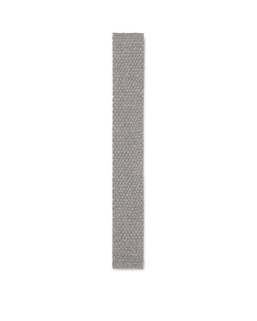 Boss White Silk Knitted Straight Tie for men