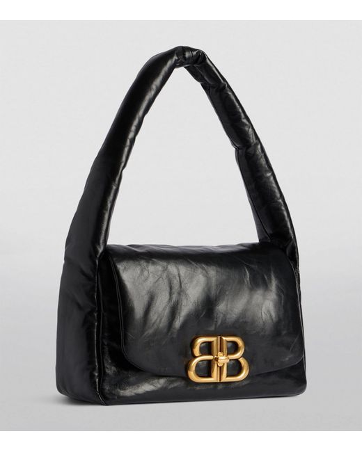 Balenciaga Black Leather Monaco Shoulder Bag