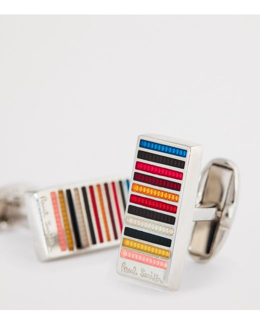 Paul Smith Red Signature Stripe Cufflinks for men