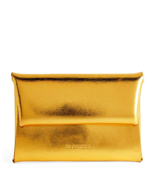 Jil Sander Yellow Leather Folded Coin Purse