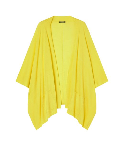Marina Rinaldi Yellow Virgin Wool-Silk-Cashmere Porfido Cardigan