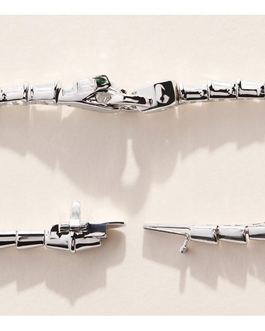 SHAY Metallic Diamond And Garnet Serpentine Bracelet
