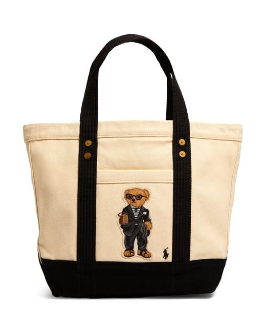 Polo Ralph Lauren Black Canvas Polo Bear Tote Bag
