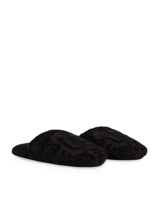 Dolce & Gabbana Black Dg Logo Slippers for men