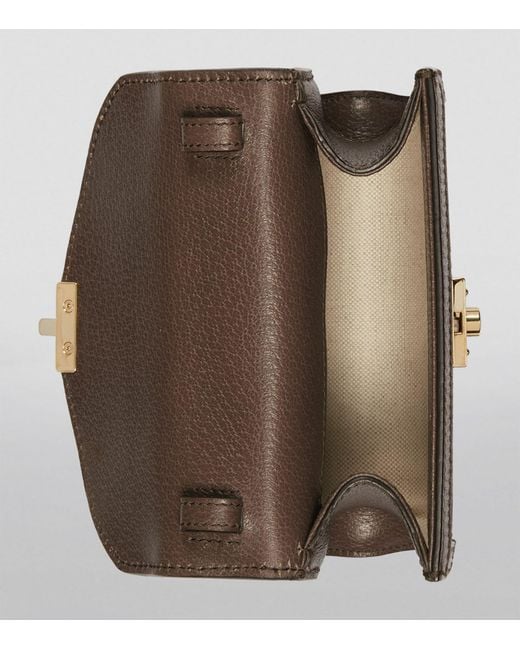 Gucci Brown Mini Canvas Ophidia Gg Top-handle Bag
