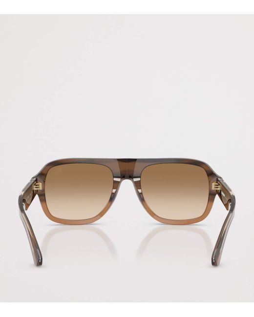 Burberry Brown Pilot Sunglasses for men