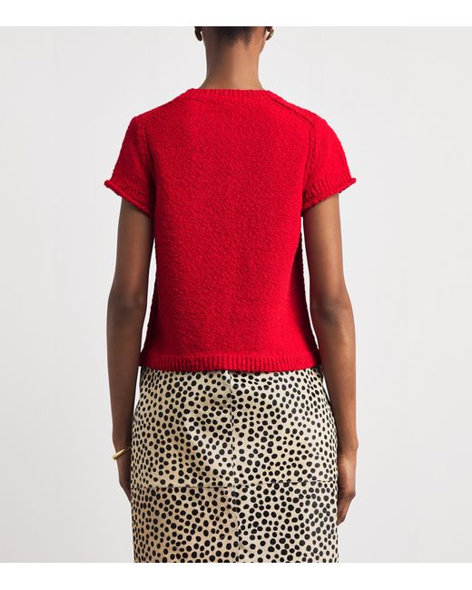 ME+EM Red Cotton-Linen Bouclé Baby T-Shirt