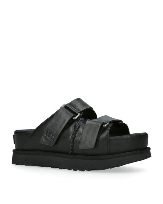 Ugg Black Suede Goldenstar Slide Sandals