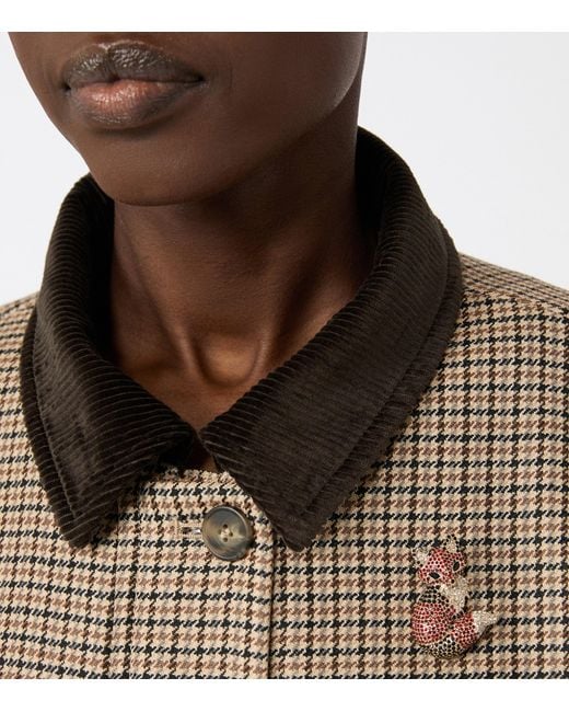 Weekend by Maxmara Brown Crystal Fox Brooch