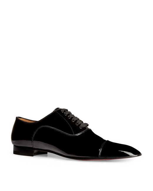 Christian Louboutin Black Greggo Patent Oxford Shoes for men