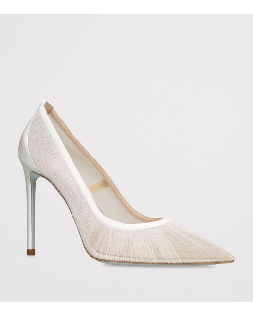 Aquazzura White Tulle Voile Pumps 105
