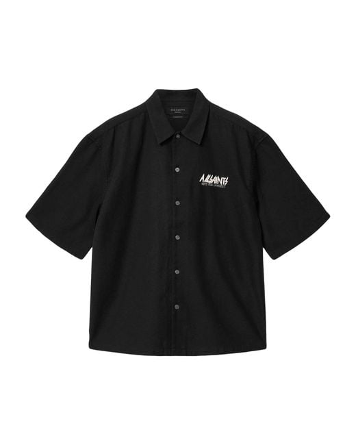 AllSaints Black Synth Logo Shirt for men