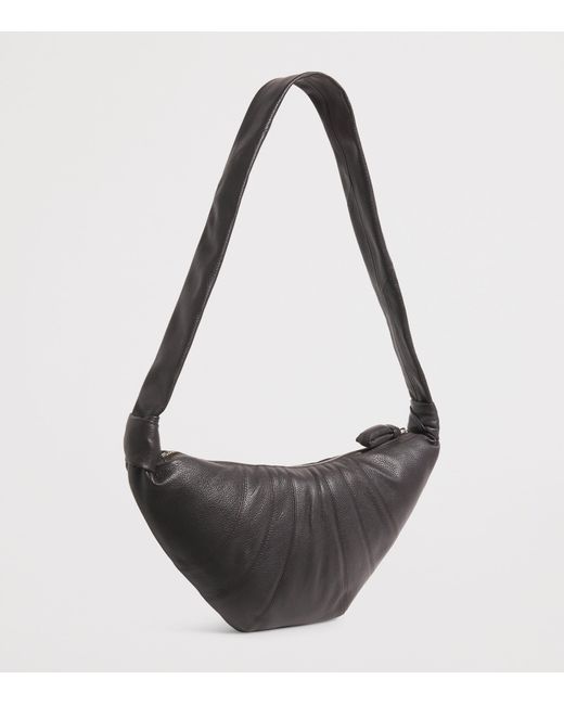 Lemaire Black Medium Grained Leather Croissant Shoulder Bag