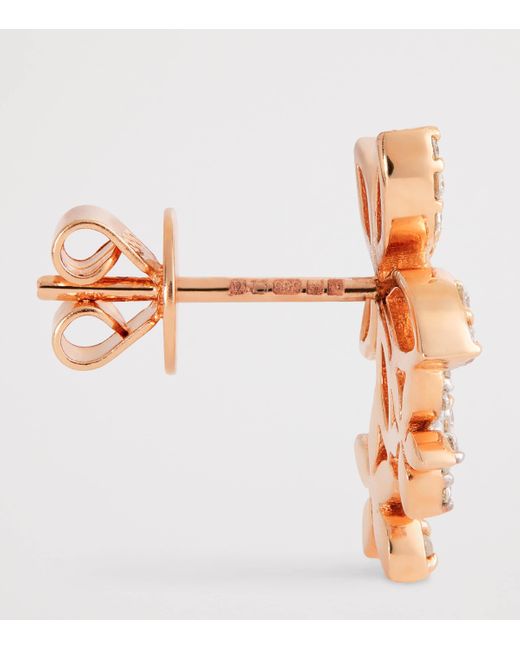 BeeGoddess Metallic And Diamond Apple Seed Stud Earrings