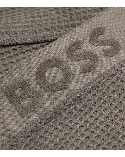 Boss Gray Waffle Dressing Gown for men