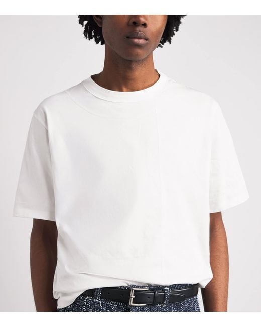 SAGE NATION White Cotton Cross-Stitch T-Shirt for men