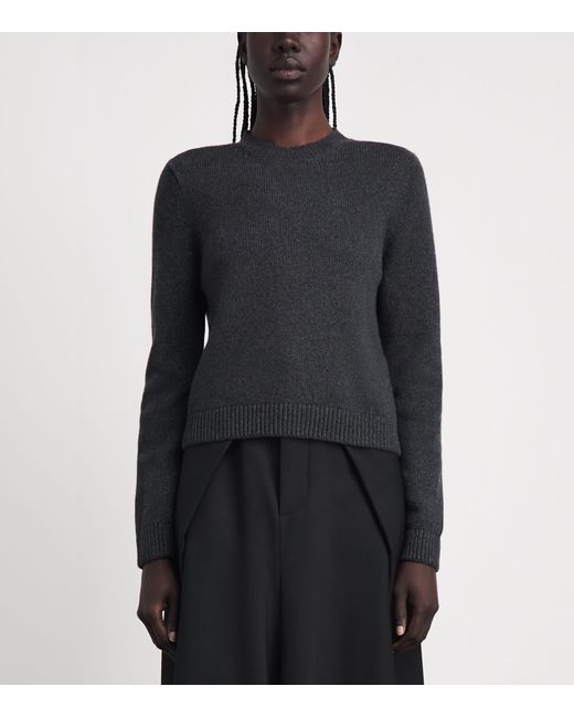 Khaite Blue Cashmere Crew-Neck Leta Sweater
