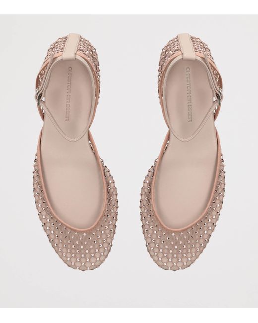 Christopher Esber Pink Mesh Minette Ballet Flats
