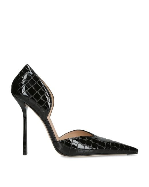 Victoria Beckham Black Patent Leather Angle D'Orsay Heeled Pumps 115