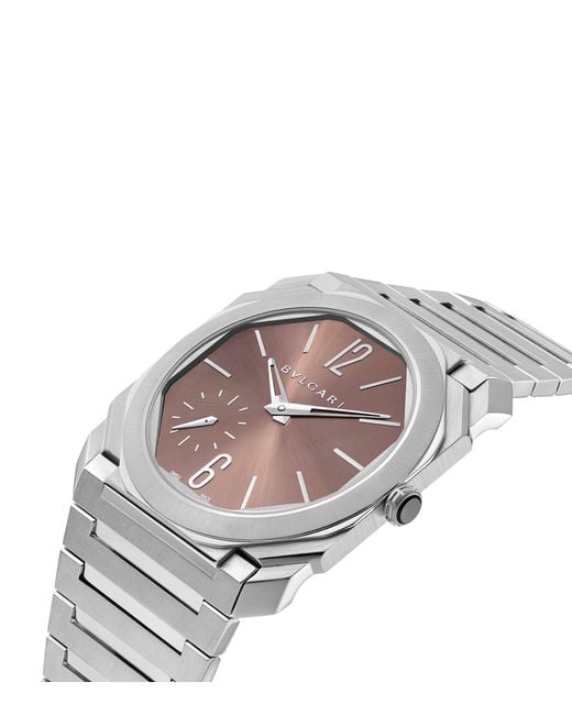 BVLGARI Gray Steel Octo Finissimo Automatic Watch for men