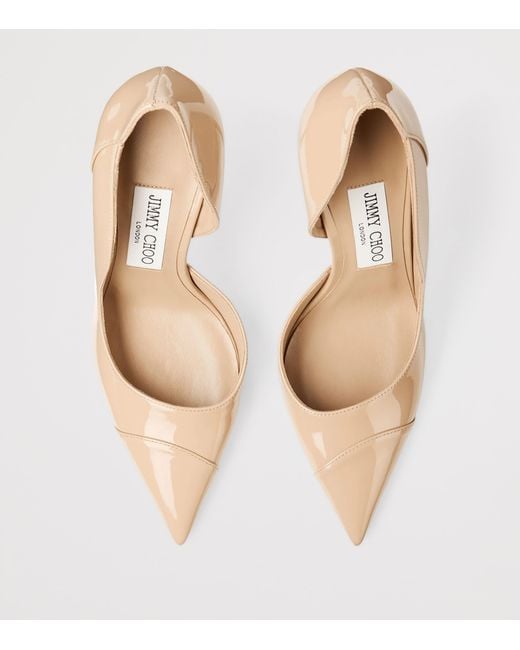 Jimmy Choo Natural Brigitte 100 Patent Leather Pumps
