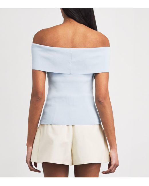 Maje White Knitted Off-The-Shoulder Top