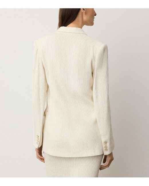 Ralph Lauren White Leather Angeline Blazer