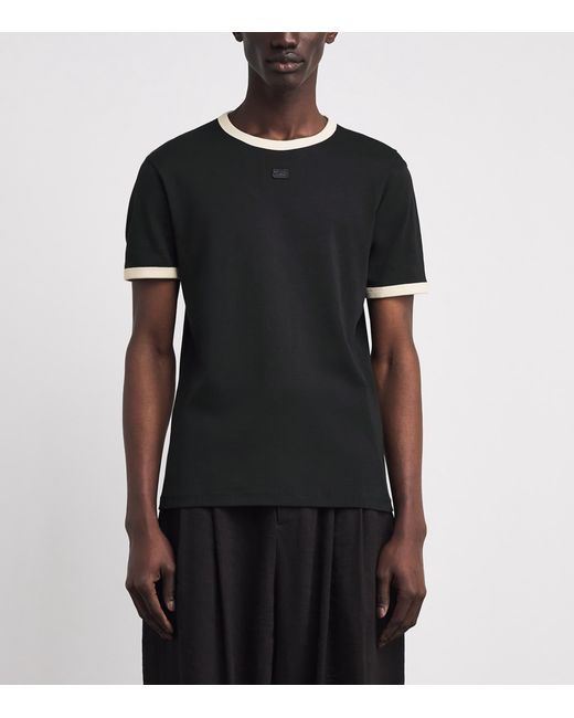 Sandro Black Cotton Retro Logo T-Shirt for men