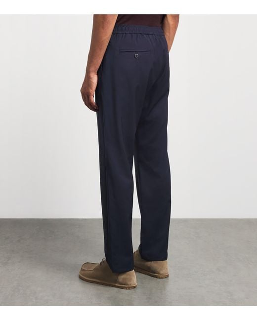 Barena Blue Virgin Wool Elasticated Trousers for men