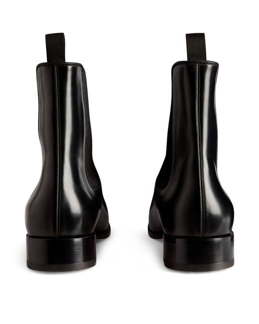 Christian Louboutin Black Samson Leather Chelsea Boots for men