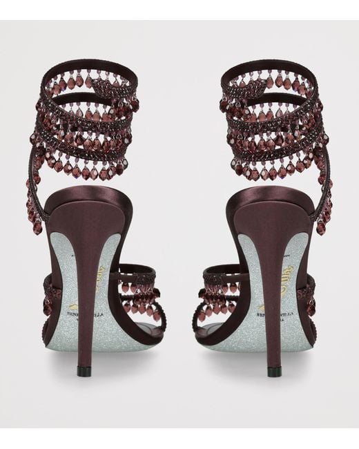 Rene Caovilla Red Jewelled Leather Chandelier Sandals 105